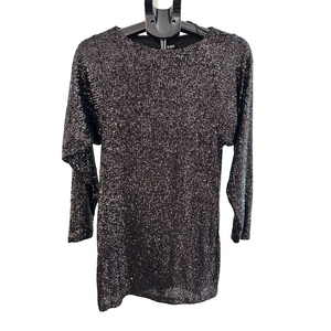 NWT STEVE MADDEN BLACK SEQUIN SPARKLE LONG SLEEVE DRESS